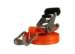 Zurrgurt 2 teilig | 25mm | 6 Meter | Orange | Reflektierend
