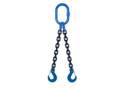 Anschlagkette 2-Strang 6mm, Haken mit sicherheitsklappe, 1 m
