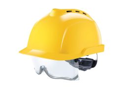 MSA V-Gard 930 Belüfteter Schutzhelm | Integrierte Überbrille | Gelb