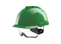 MSA V-Gard 930 Belüfteter Schutzhelm | Integrierte Überbrille | Grün