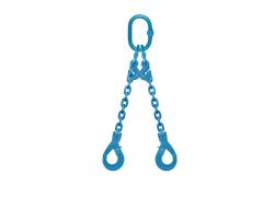 Anschlagkette 2-Strang | Güteklasse 12 | 2.360 kg | 7mm | 1 meter | 2 Verkürzungshaken | Haken Selbstschliessend